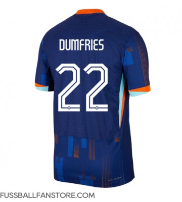 Niederlande Denzel Dumfries #22 Replik Auswärtstrikot EM 2024 Kurzarm